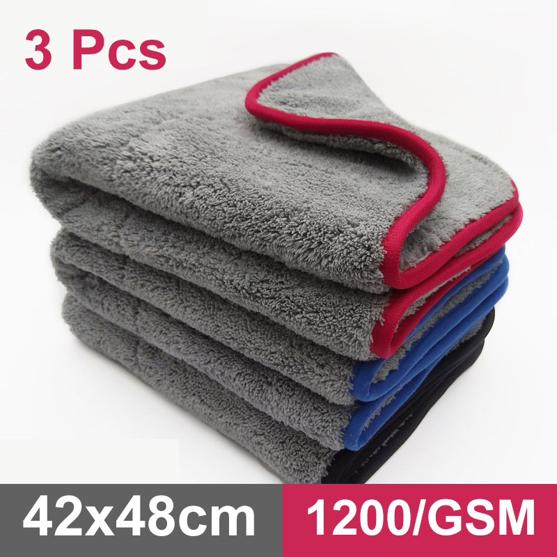 Microfiber Towel Detailing - 自動マイクロファイバーカークリーニングシステム,カーケア,42x48cmのクリーニングキット