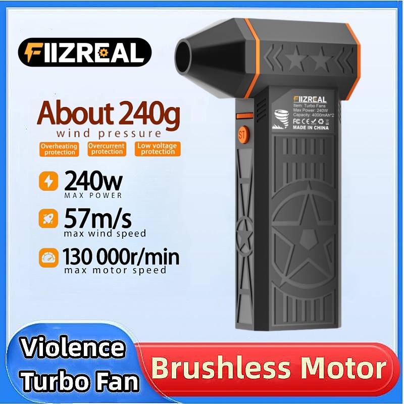 Dryer Car Blower - Fiizreal X50 240W ブラシレスターボファン 57m/s 8000mAh