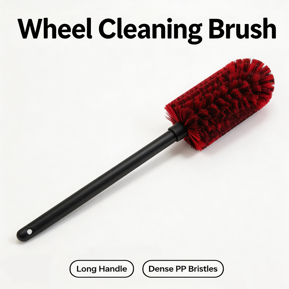 Wheel Cleaner Alloy - 車の合金ホイールクリーニングブラシロングハンドルPP毛付きリムギャップブレーキダストリムーバー自動車タイヤ洗浄ケアツール