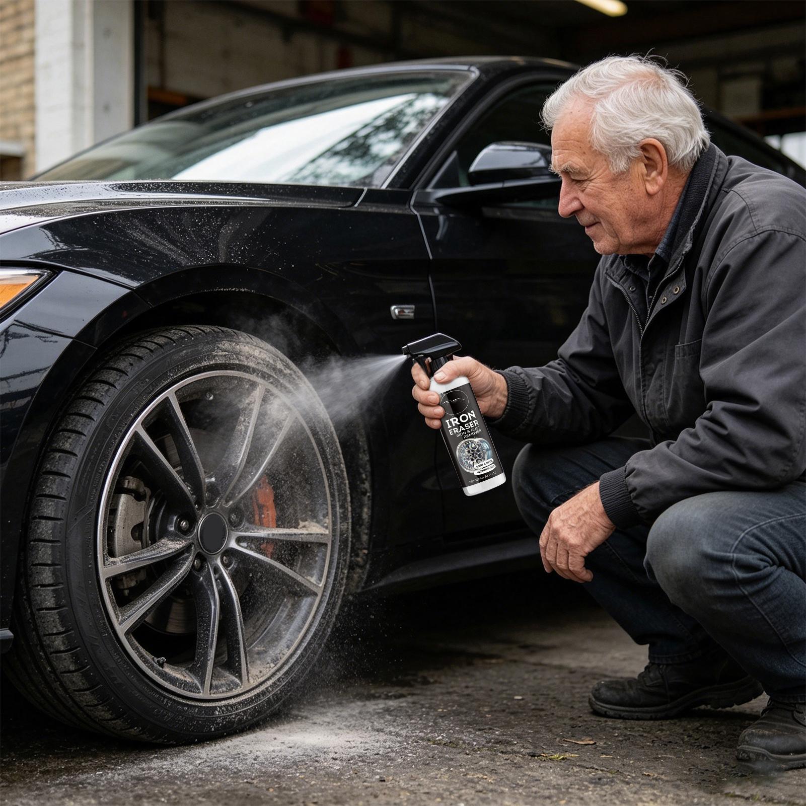 Wheel Cleaner Alloy - 車のホイール錆除去スプレー 合金リムやタイヤの汚れに効果的な洗浄剤 車のディテールケア用の速効性フォーミュラ 光沢を復元します