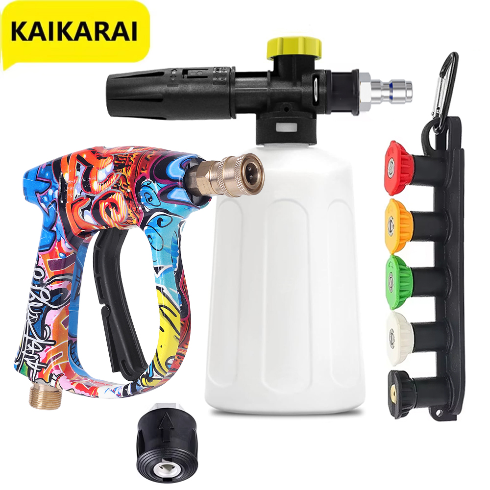 Foam Cannon Car Wash - ルー-スノーフレークフォーム水鉄砲,クイック接続,パークサイド,ケルヒャー,ニルフィスク,ボッシュ,ラバー,エリテック,車の掃除機,1,4