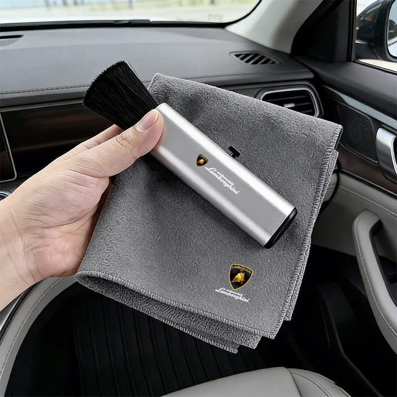 Detailing Brush Set - ステッカーカーディテイリングツールスエードマイクロファイバー布格納式車のクリーニングブラシランボルギーニウルスウラカンアベンタドールアクセサリー用